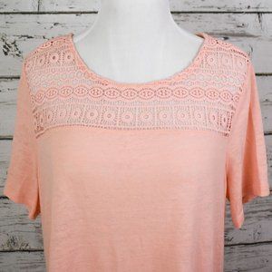 Old Navy Peach Lacy Shoulder Shirt